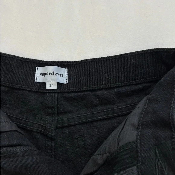 Reformation Black Denim Cut Off Shorts - Picture 2 of 9